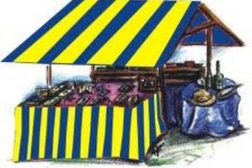 disegno bancarella mercatale